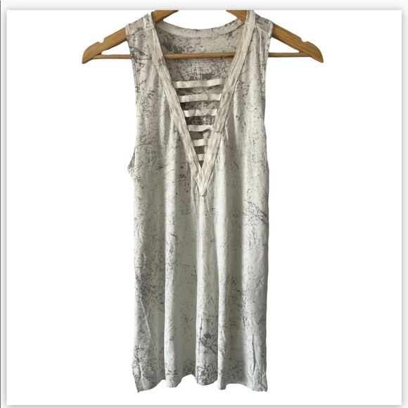 American Eagle Open Front Racerback Tank Flowy Top - Picture 3 of 6